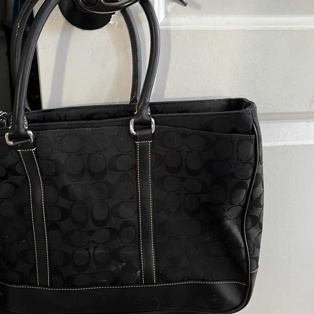 Coach logo briefcase tote.